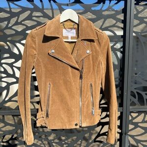 BCBGeneration Tan Leather Biker Jacket